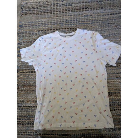 Sovereign Code Men's L Lobsters Novelty Print White Red Blue Yellow S/S Crew Nec - Picture 2 of 7